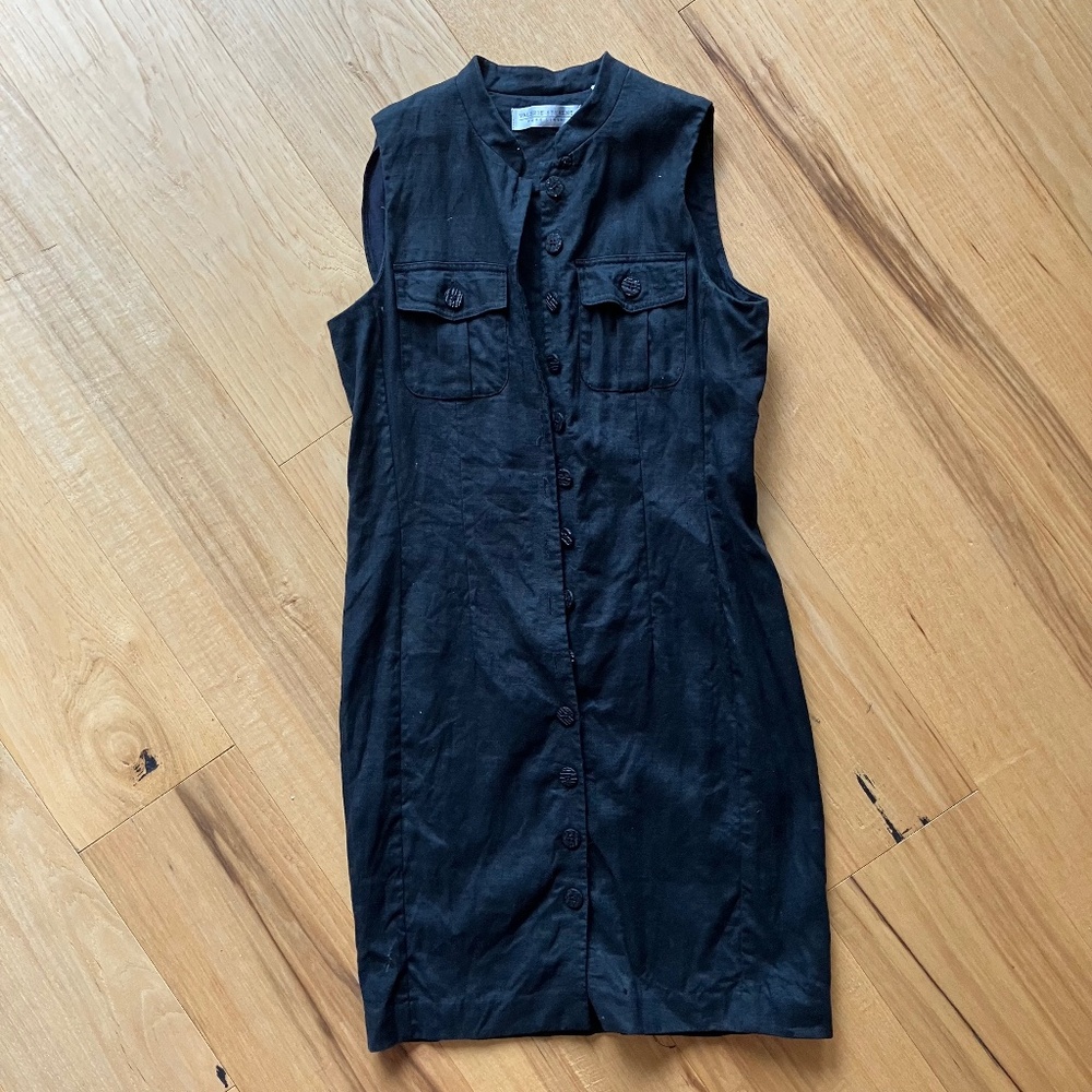 Valerie Stevens pure linen button up dress, size 4